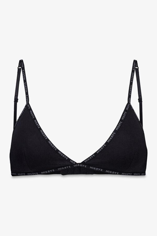 HI&BYE Pamučni trouglasti grudnjak sa odvojivim korpe u crnoj boji Crna