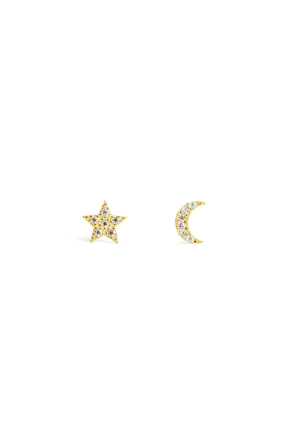 Singularu Gold Moon & Star Earrings imprim&eacute;