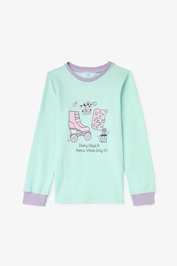 Penti Girls Retro Toy Patterned Cotton Long Sleeve 2-Piece Pajama Set printed