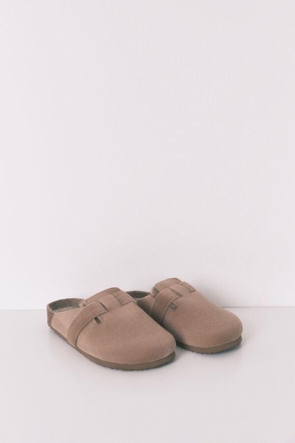 Women'secret Braon eko sobne papuče Boja Kože