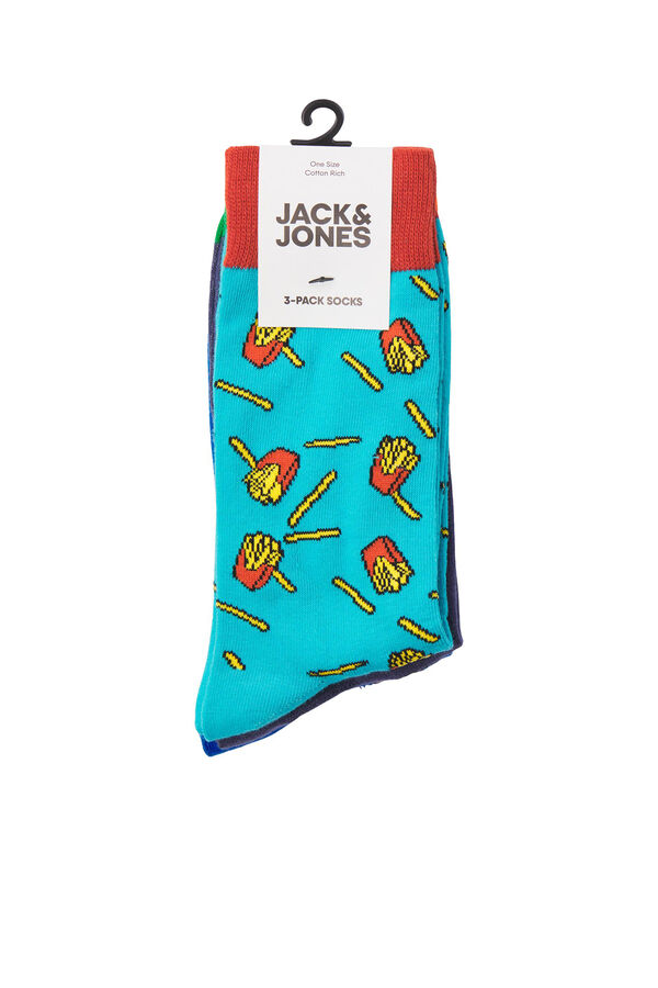 Jack & Jones Pack de 3 meias estampadas azul