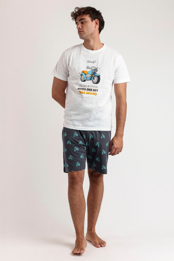 Mr. Wonderful Pijama corto moto Mr Wonderful blanco