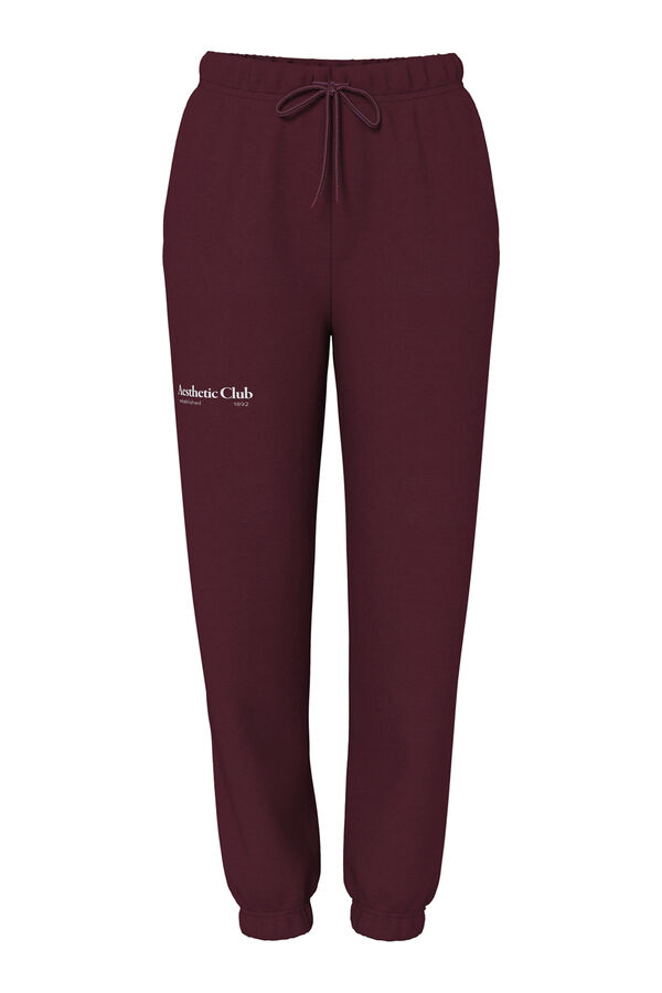 Pieces Casual burgundy tracksuit trousers Aesthetic club purple