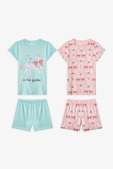 Penti Pack 2 pijamas cortos infantiles unicornio verde