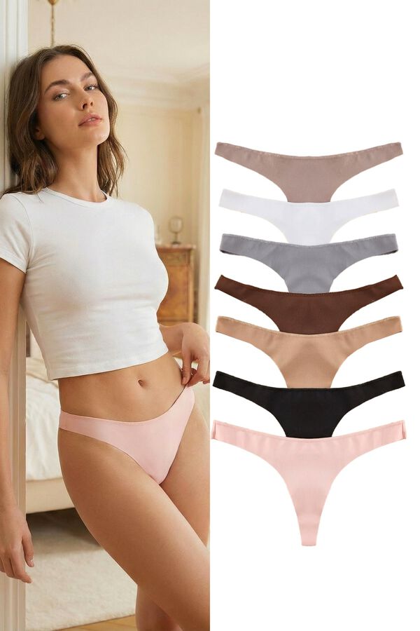 Trendyol Pack de 7 tangas sin costuras estampado