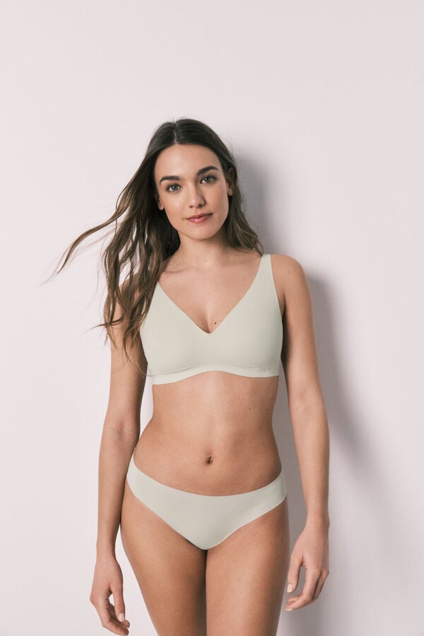 Women'secret Green plain clean cut halterneck top green