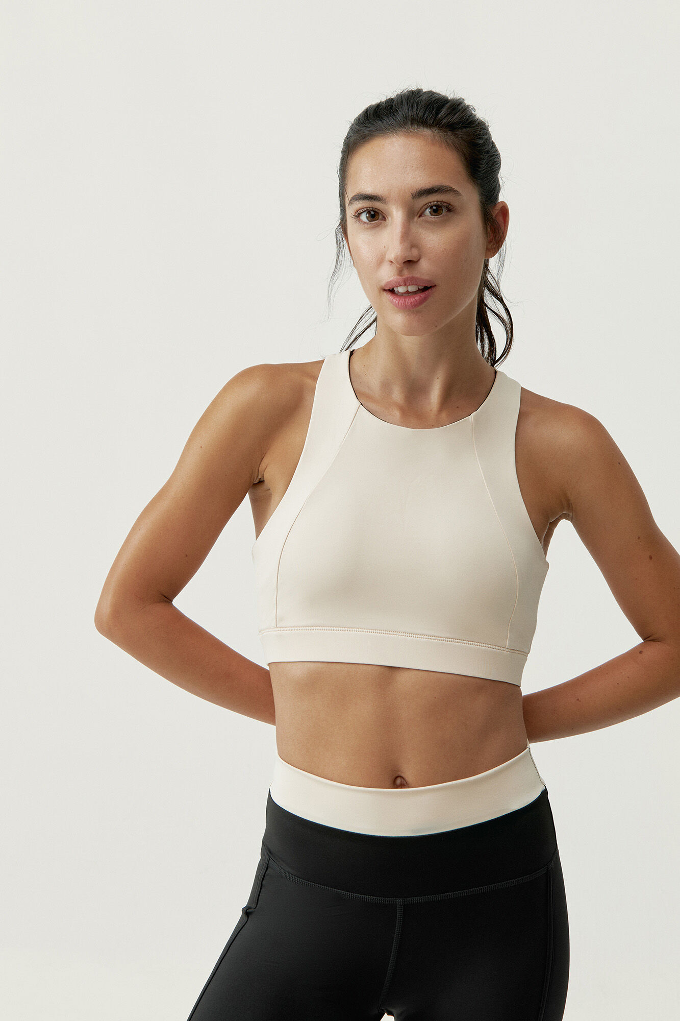Born Living Yoga Sujetador top deportivo Fiorella negro/blanco&nbsp;&nbsp;
