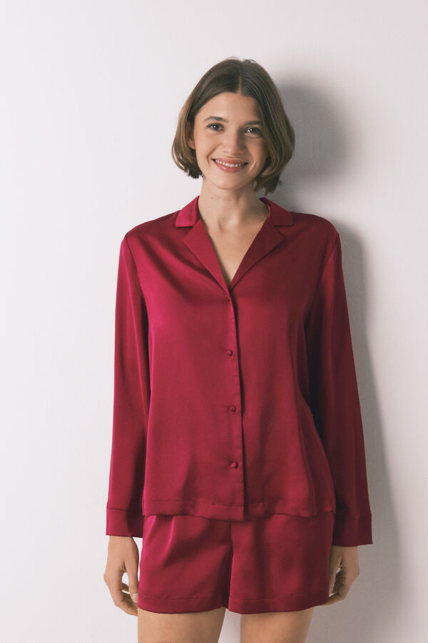 Women'secret Crvena satenska kratka košulja pidžama Crvena
