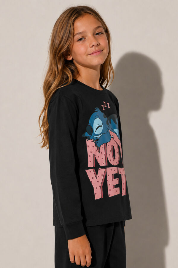 Name it Pijama de manga comprida Stitch preto