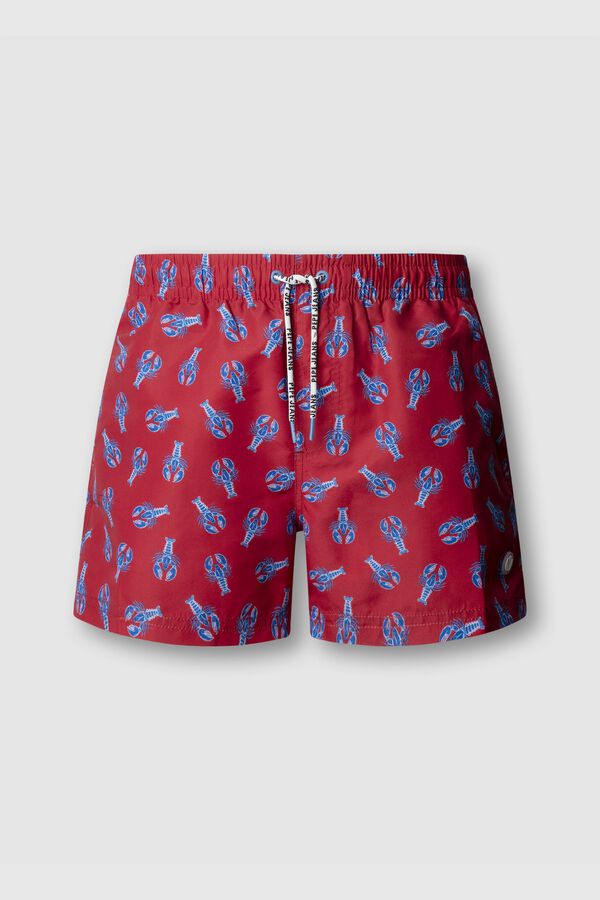 Pepe Jeans Ba&ntilde;ador regular cord&oacute;n print langostas rojo