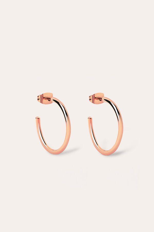 Singularu Ank rose gold-plated hoop earrings pink