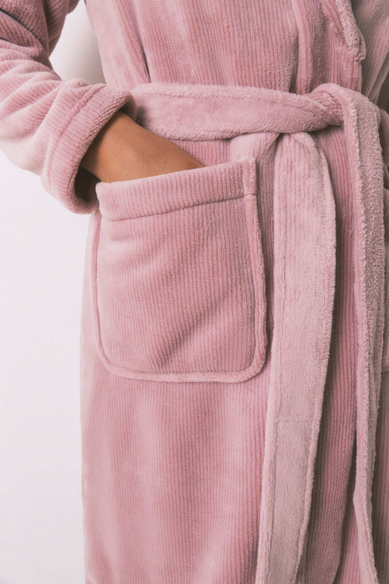 Women'secret Roze flis flis midi kućni ogrtač