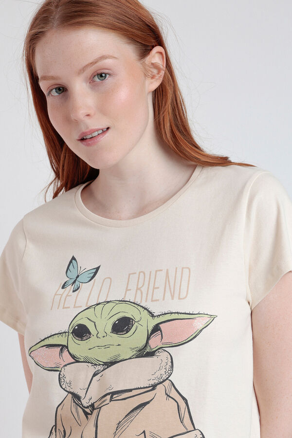 Admas Pijama corto Grogu Star Wars beige