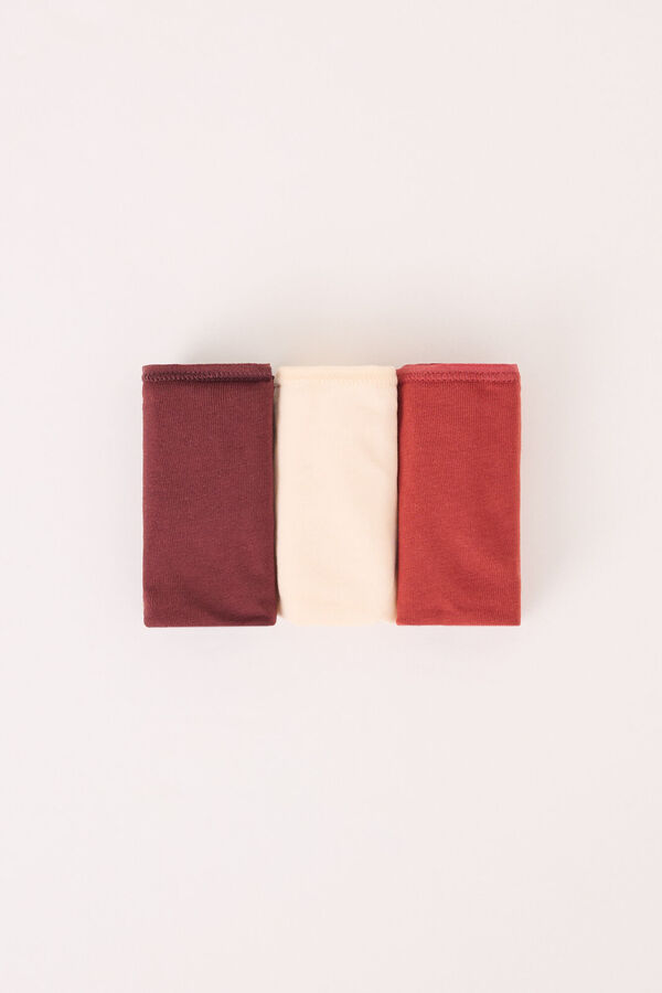 Women'secret Pakovanje od 3 bele pamučne tange sa print Print