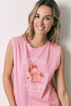 Women'secret Pijama curto em algod&atilde;o Snoopy rosa