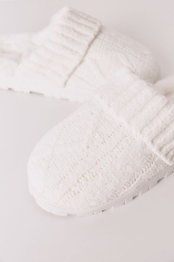 Women'secret Bele sobne papuče od pleten Bež