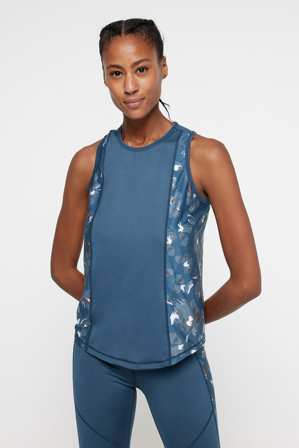 Only Play Camiseta banda estampada lateral azul