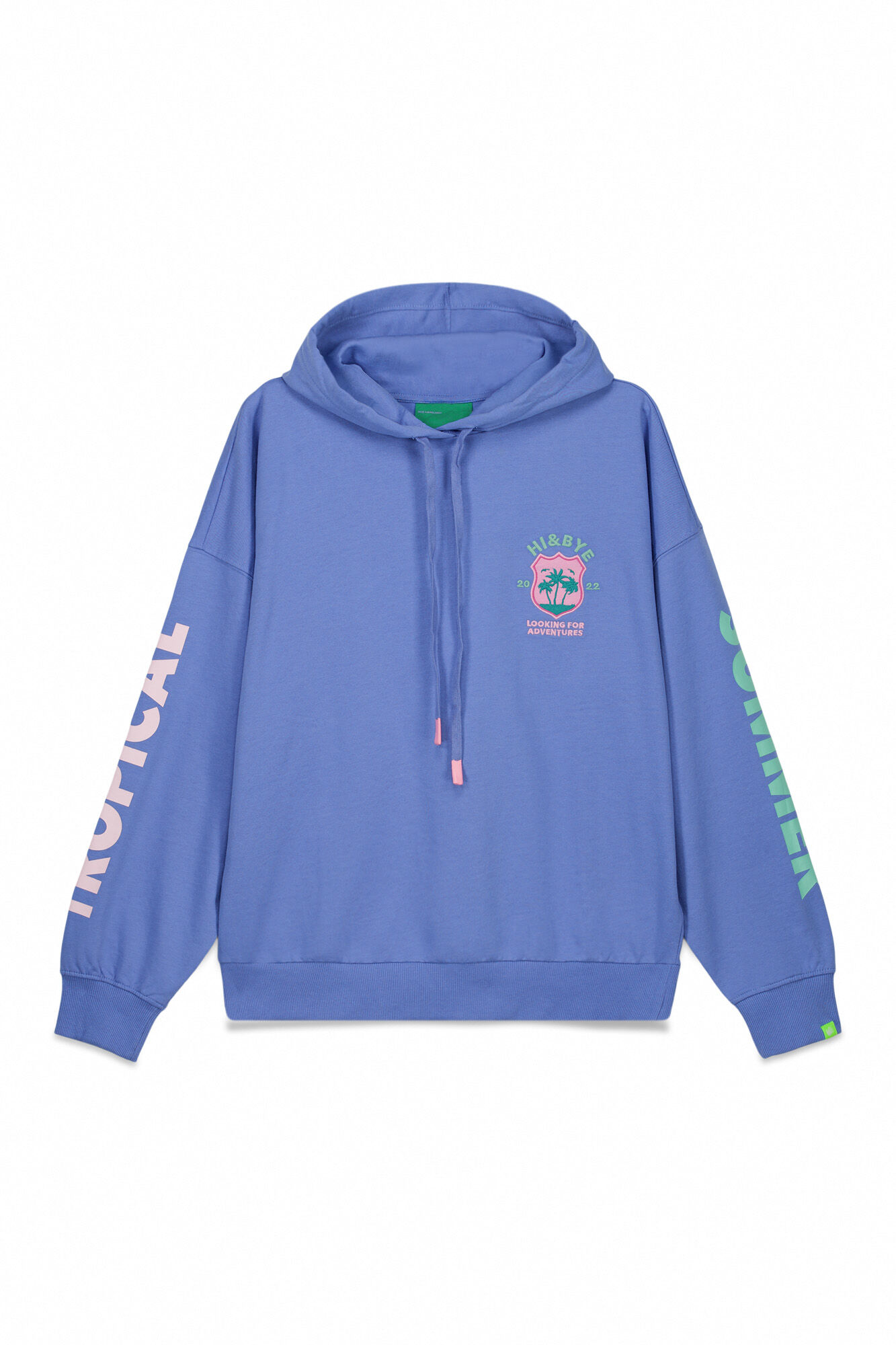 HI&BYE Sudadera capucha felpa algod&oacute;n azul