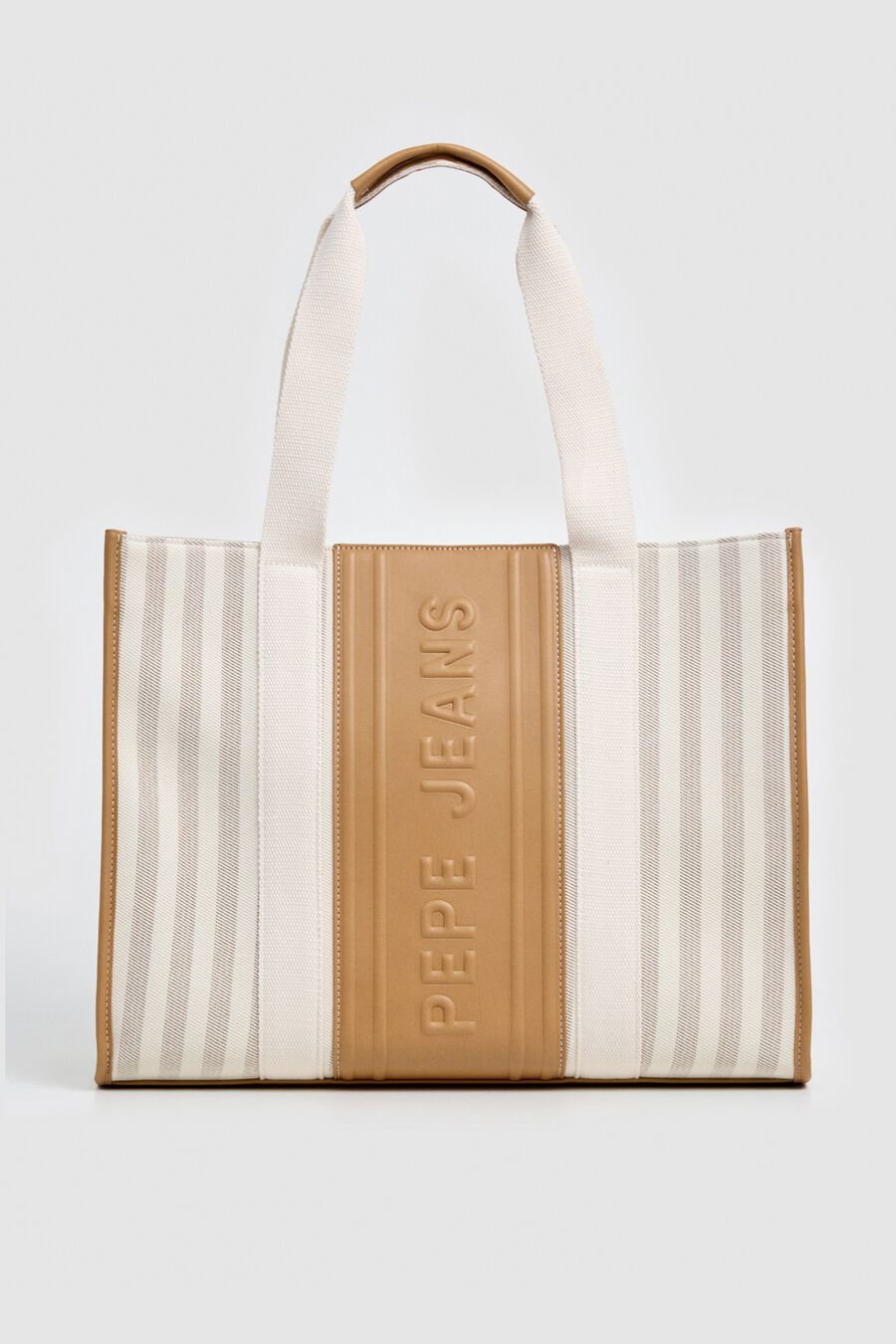 Bolso shopper lona rayas
