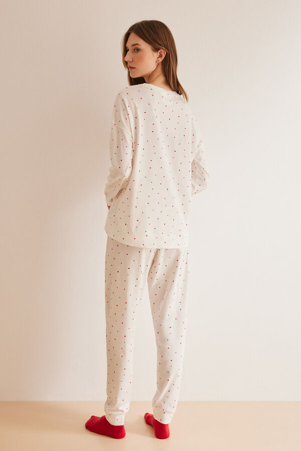 Womensecret Pyjama 100 % Baumwolle Verliebte Bären Weiß