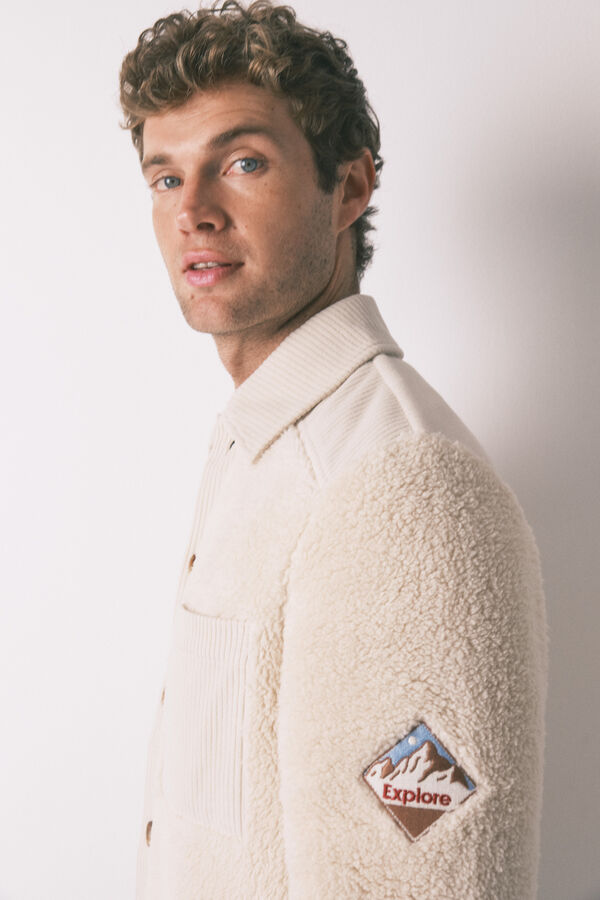 Women'secret Bela haljina od vo&scaron;tane tkanine Bež