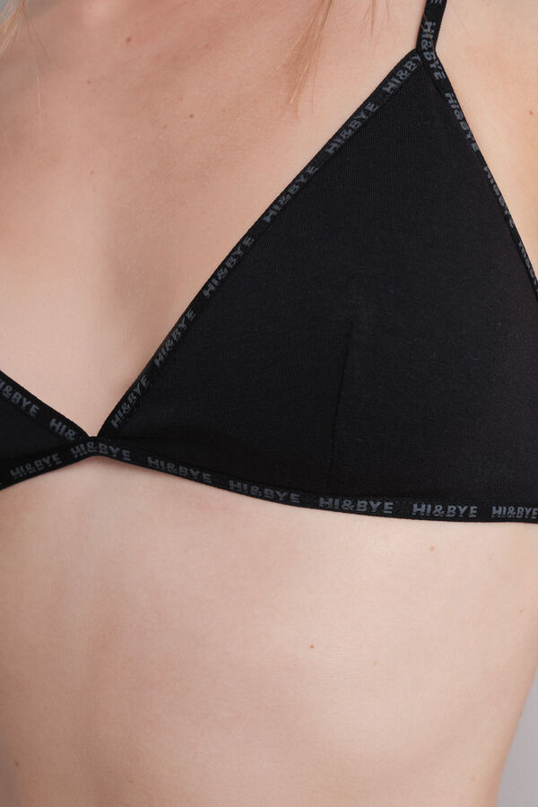 HI&BYE Pamučni trouglasti grudnjak sa odvojivim korpe u crnoj boji Crna