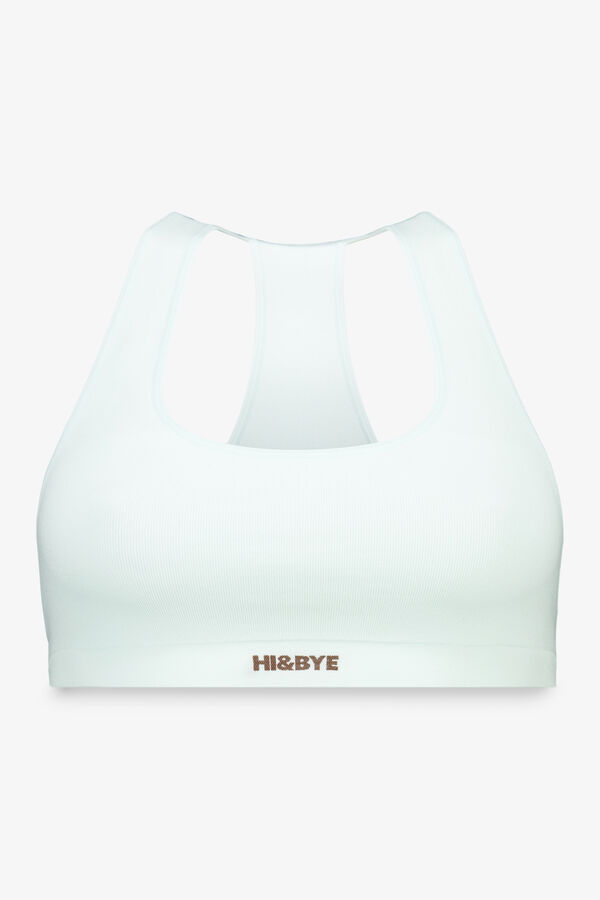 HI&BYE Zeleni sportski rebrasti top bez &scaron;avova Zelena