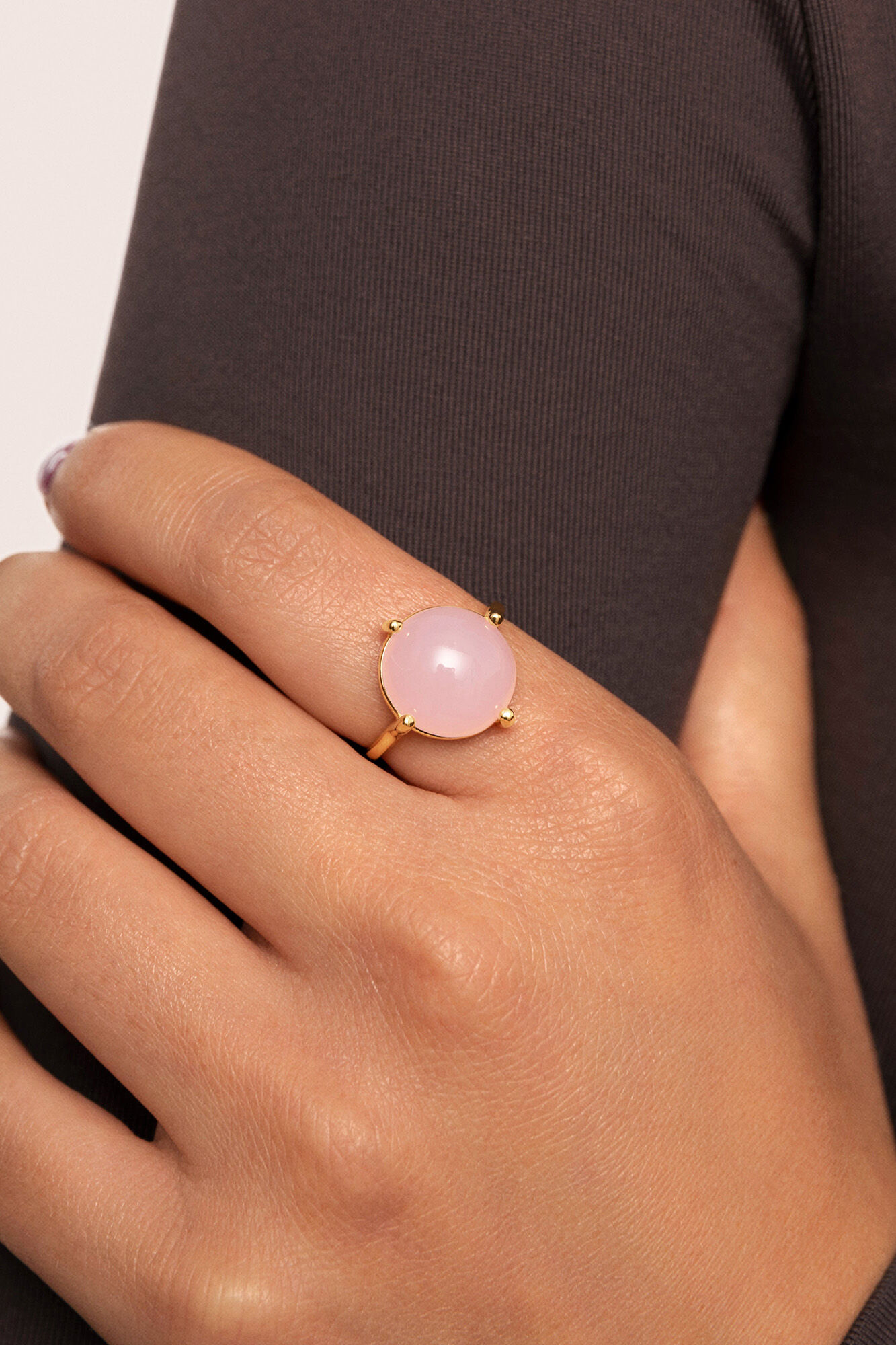 Singularu Anillo Celebrate Pink Ba&ntilde;o Oro