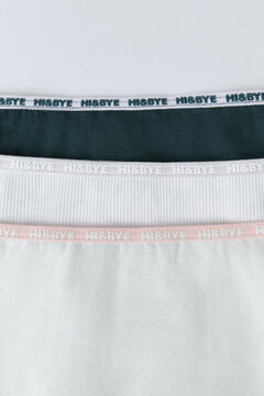 HI&BYE Pack 3 bragas cl&aacute;sicas verde, blanco, verde claro