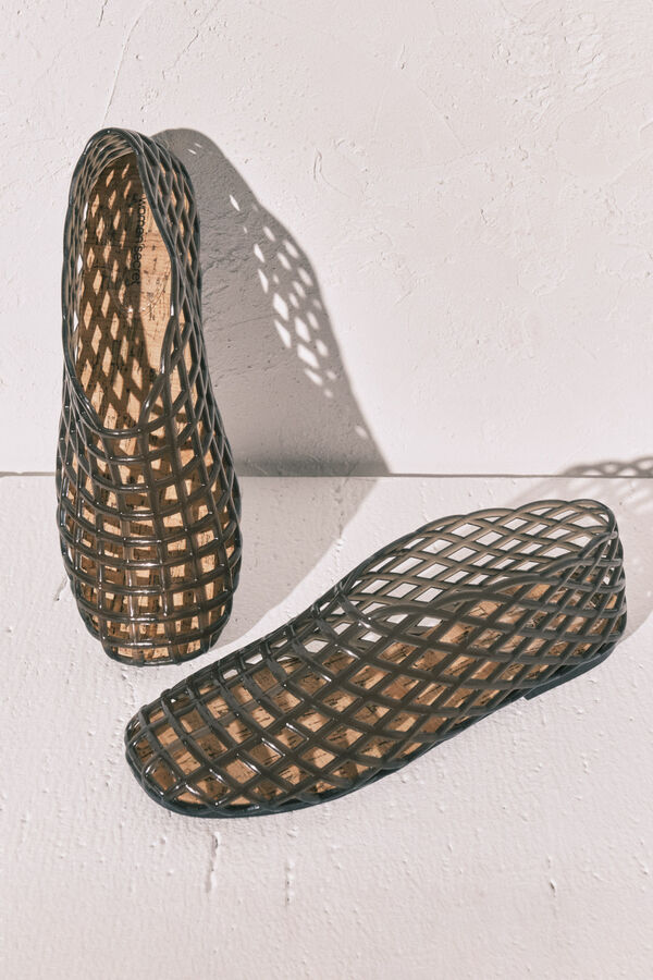 Women'secret Crne mrežaste jelly sandale Crna