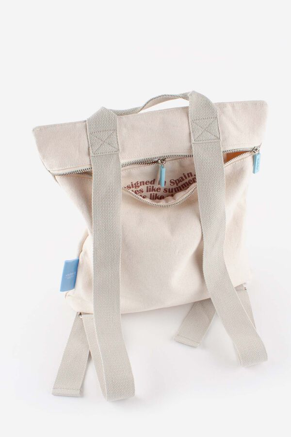 Victoria Mochila de lona bege