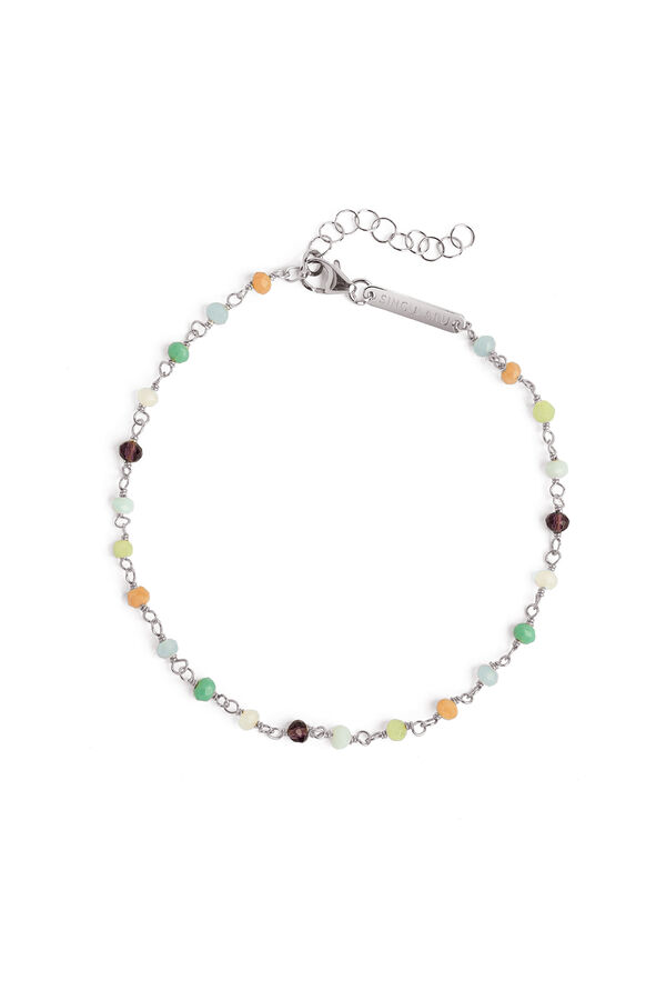 Singularu Fu&szlig;kettchen Crystals Colors Silber Grau