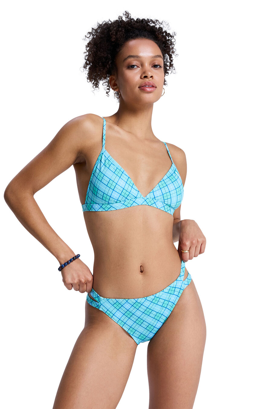 Conjunto bikini triangular cuadros