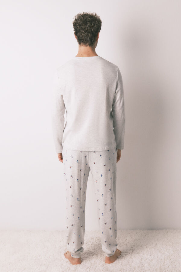 Women'secret Mu&scaron;ka duga pidžama, 100% pamuk, siva, skija&scaron;ka Siva