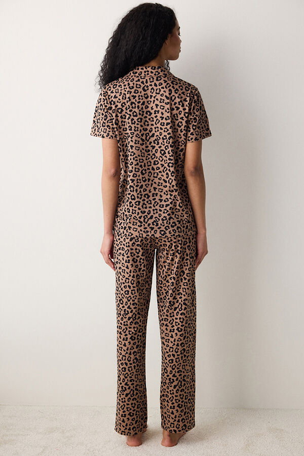 Penti Long leopard classic pyjamas set Roze