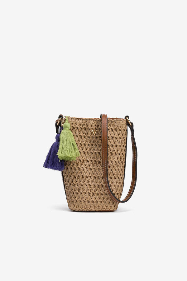 Vilanova Bolso para Tel&eacute;fono Efecto Mimbre nude