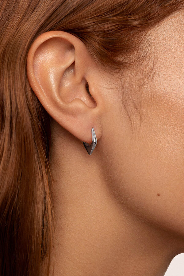 Singularu Pendiente Suelto Aro Point gris