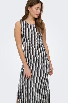 Only Vestido comprido estampado zigzag branco
