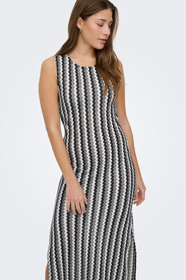 Vestido largo estampado zigzag