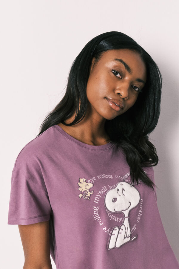 Women'secret Zapatillas casa Snoopy moradas morado/lila