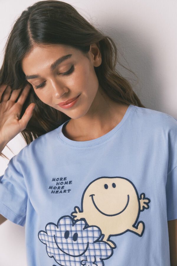 Women'secret SmileyWorld&reg; duga pidžama kratak rukav Plava