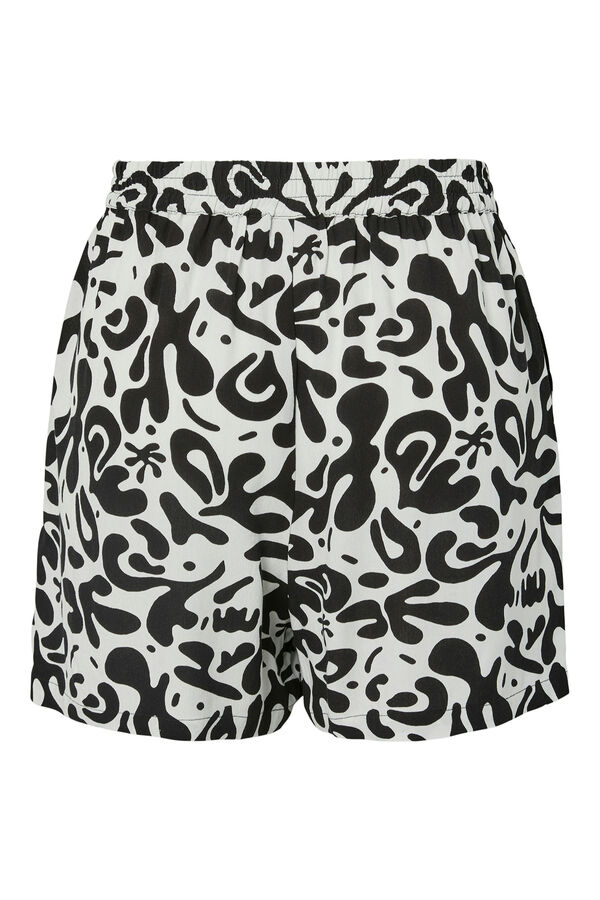 Pieces Printed ECOVERO&trade; viscose shorts white