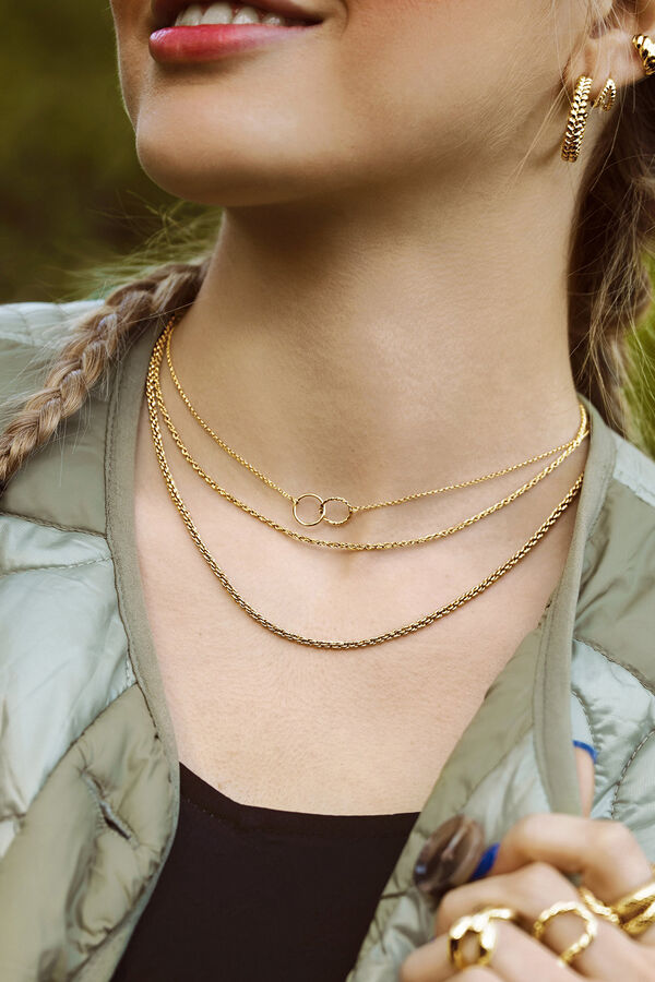 Womensecret Circles Twist gold-plated necklace imprimé