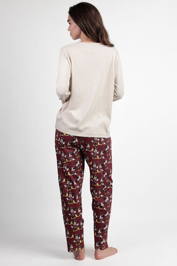 Admas Pijama largo Minnie Mouse para mujer beige