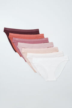 Women'secret Pack 7 bragas cl&aacute;sicas algod&oacute;n lisas logo