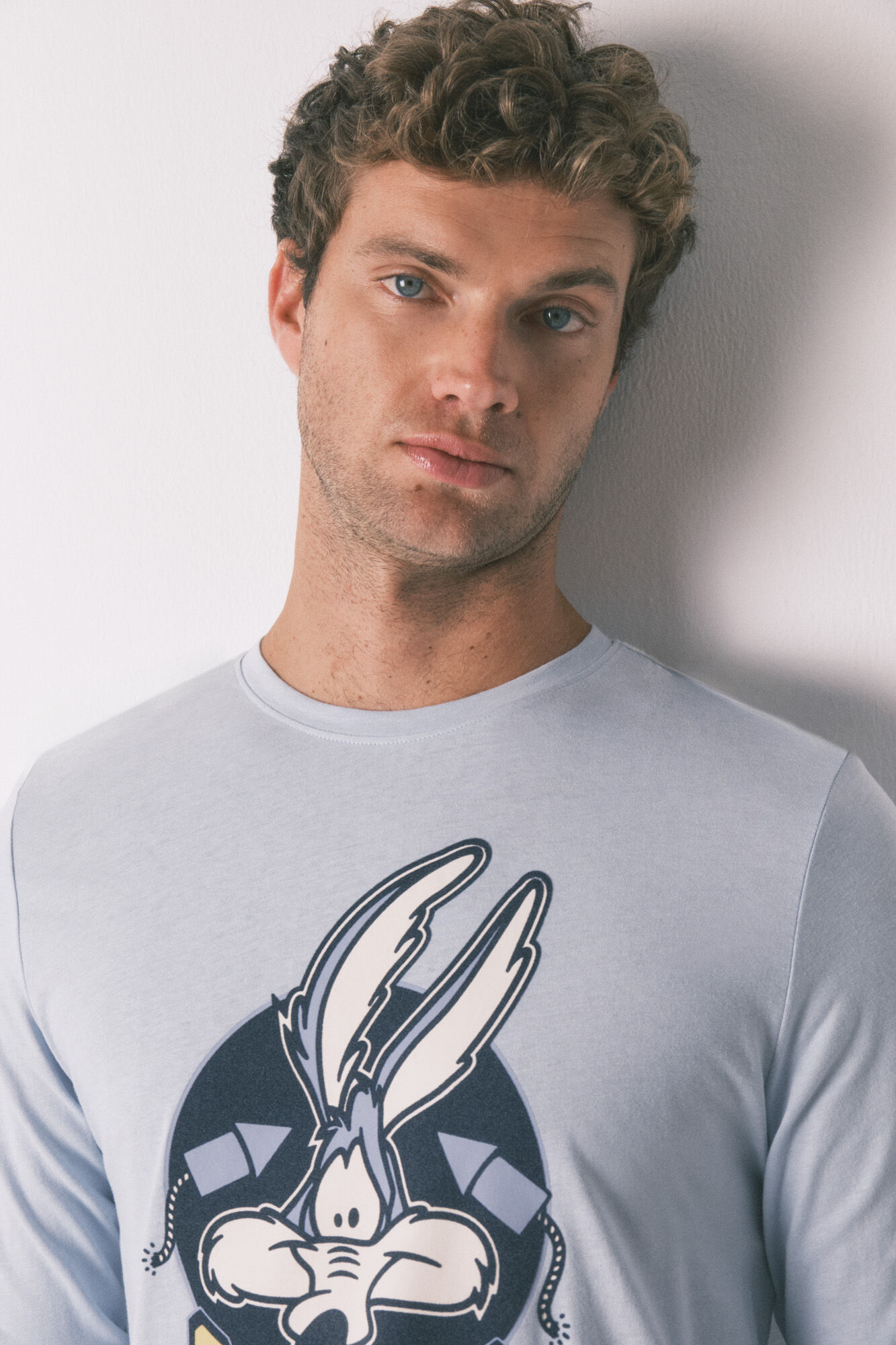 Women'secret Pijama largo 100% algod&oacute;n Coyote azul 