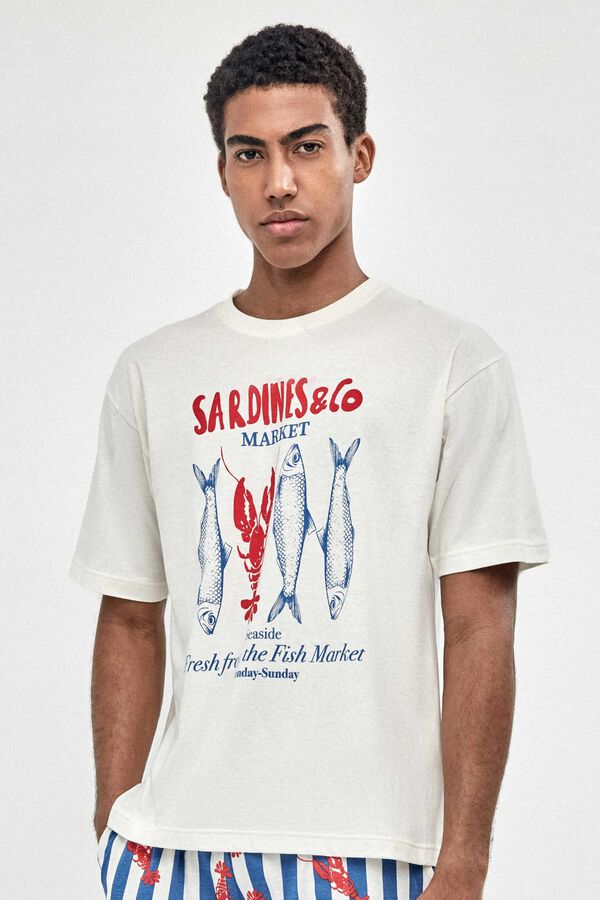 Gisela F&eacute;rfi tenger&eacute;sz mint&aacute;s pizsama feh&eacute;r