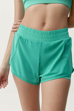 Born Living Yoga Pantal&oacute;n corto deportivo Padma 2.0 verde turquesa