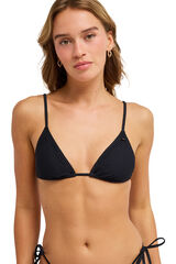 Roxy Top de bikini triangular relieve negro