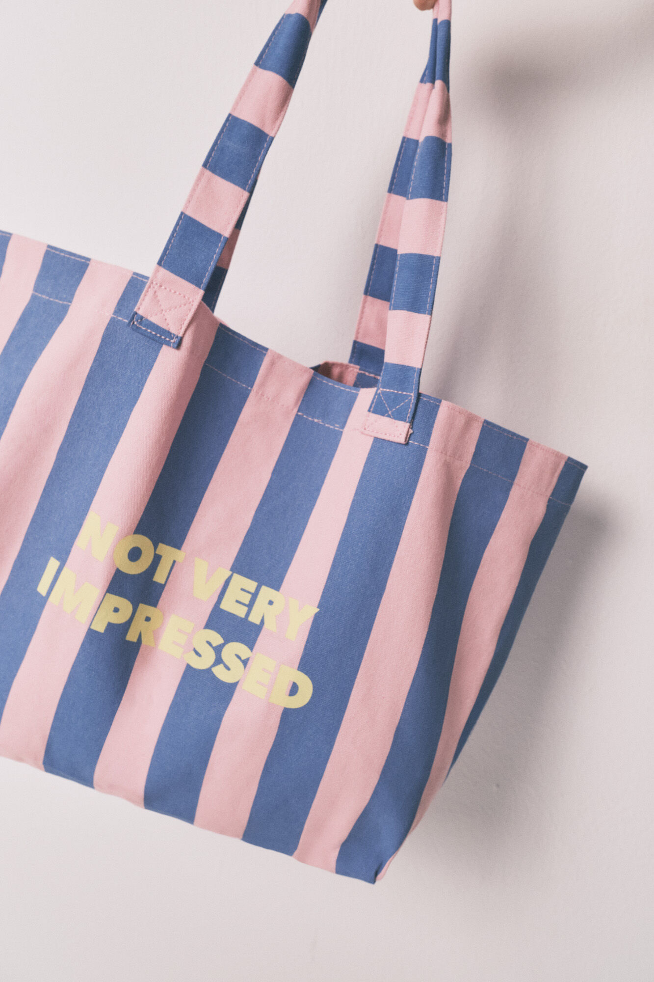 HI&BYE Bolso tote estampado rayas azul